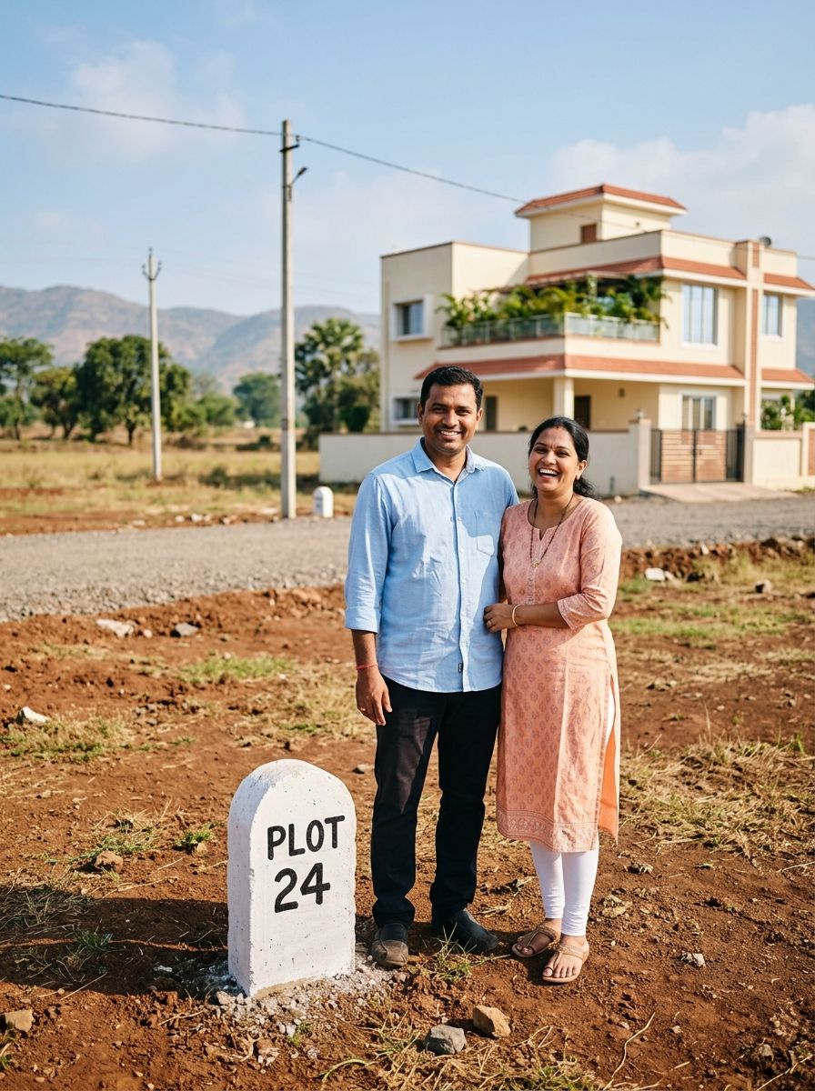 Happy Plot Owners with Bungalow in Pune