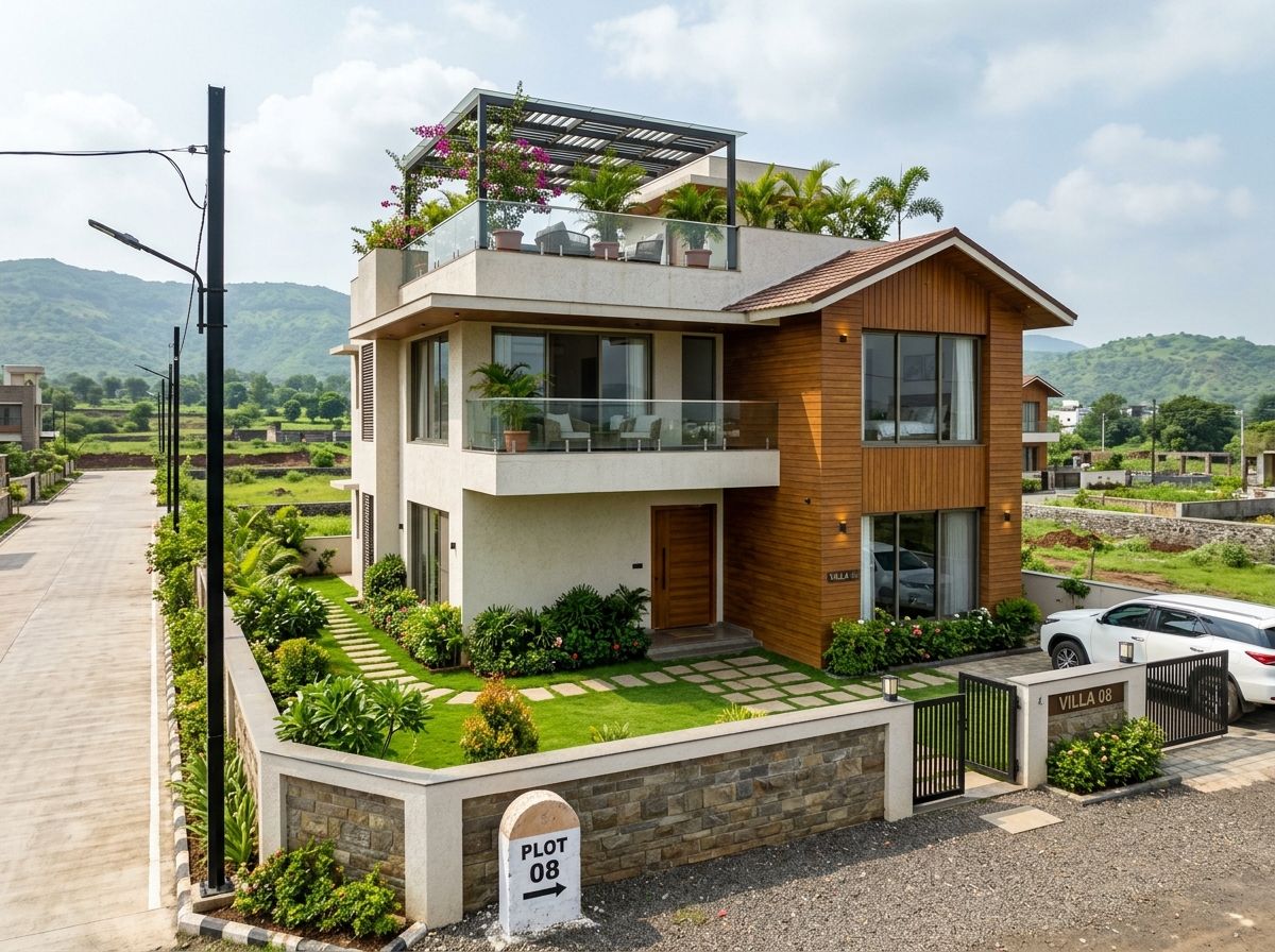 Contemporary Bungalow on Open Plot